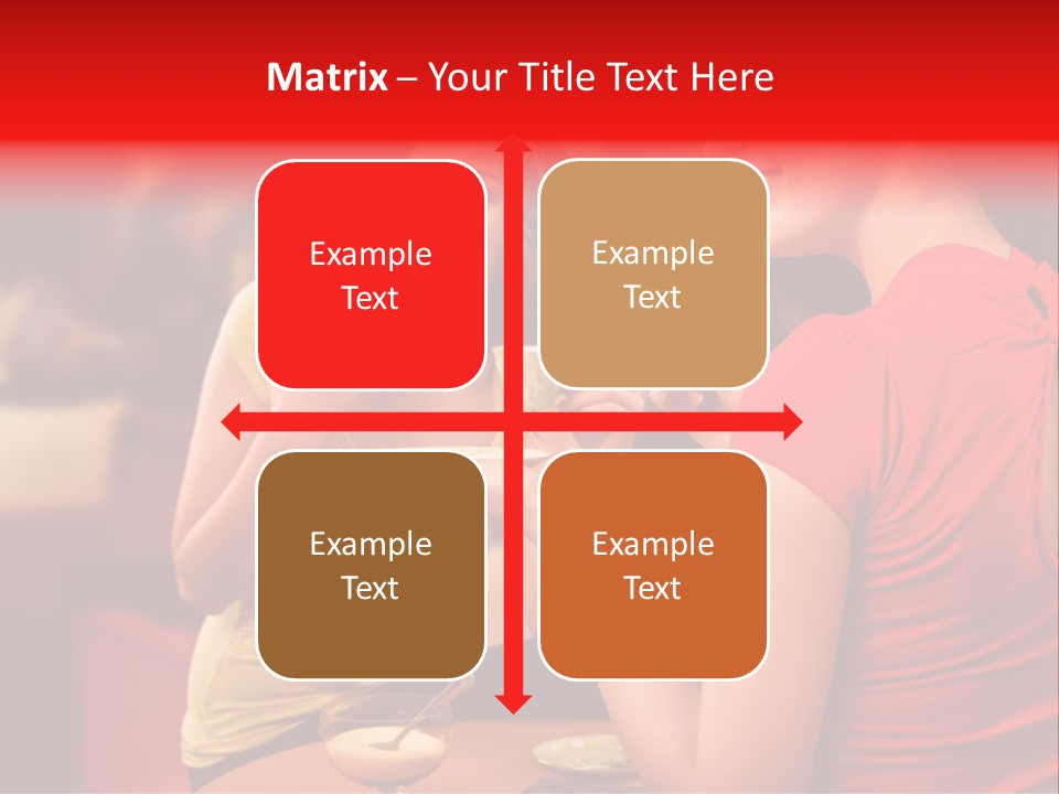 Two Women Having A Conversation In A Restaurant PowerPoint Template