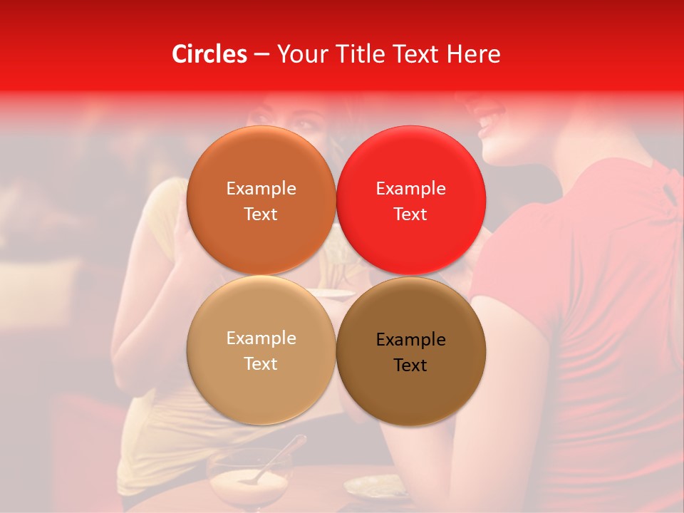 Two Women Having A Conversation In A Restaurant PowerPoint Template