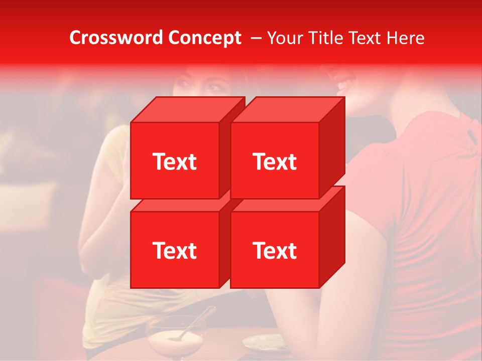 Two Women Having A Conversation In A Restaurant PowerPoint Template