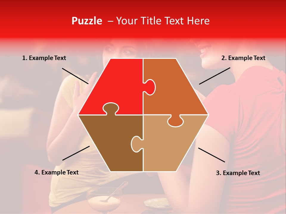 Two Women Having A Conversation In A Restaurant PowerPoint Template