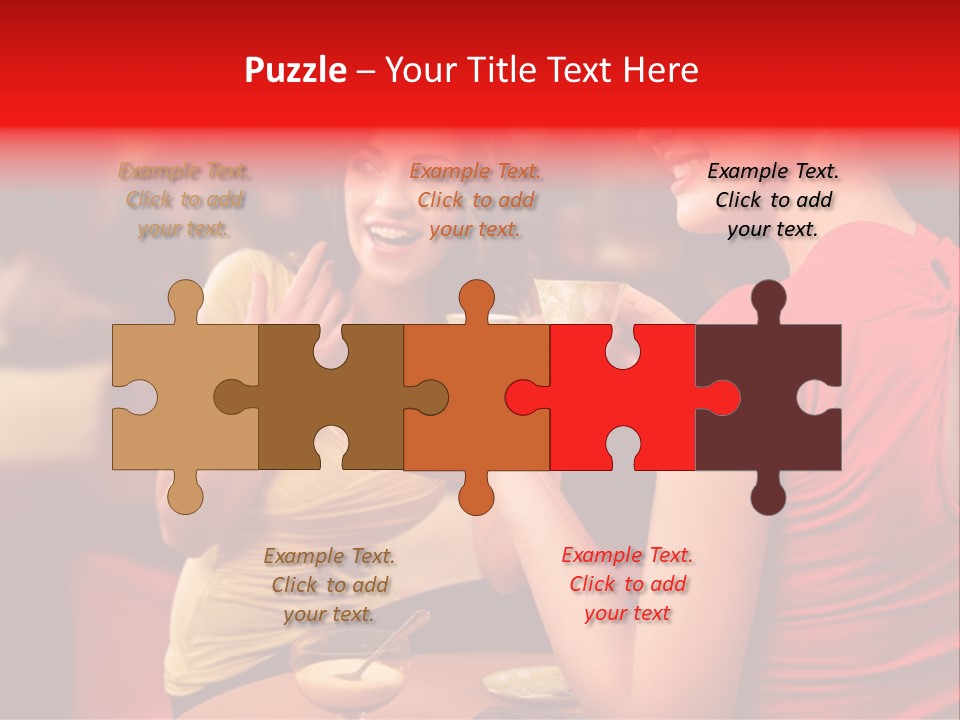 Two Women Having A Conversation In A Restaurant PowerPoint Template