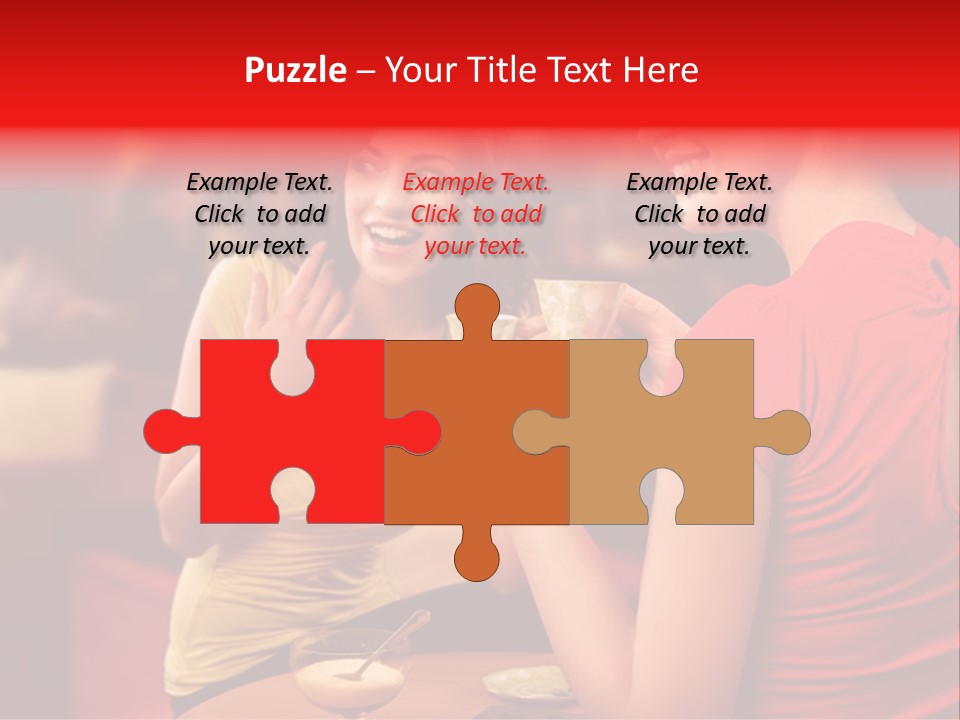 Two Women Having A Conversation In A Restaurant PowerPoint Template