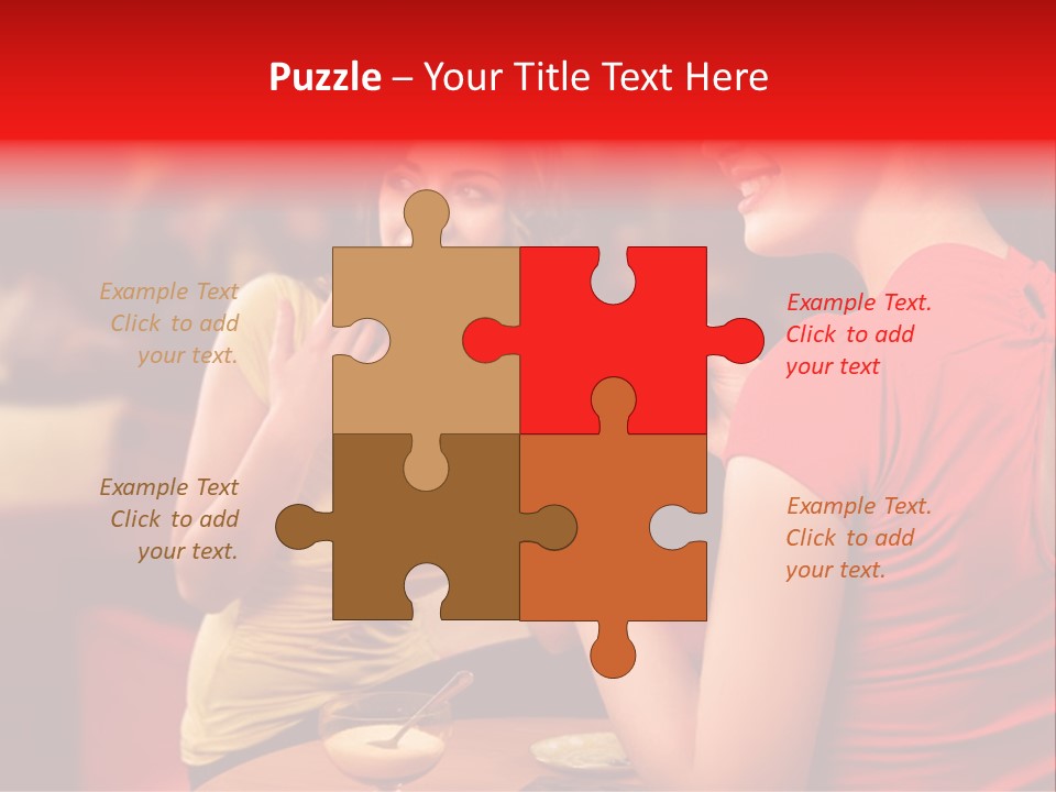 Two Women Having A Conversation In A Restaurant PowerPoint Template