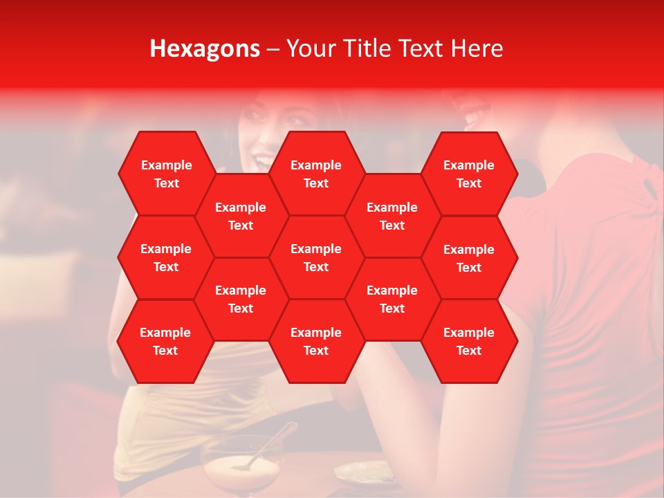 Two Women Having A Conversation In A Restaurant PowerPoint Template