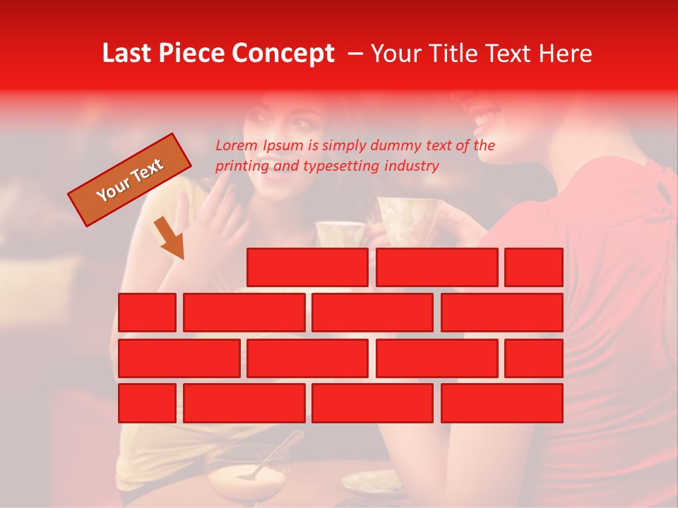 Two Women Having A Conversation In A Restaurant PowerPoint Template