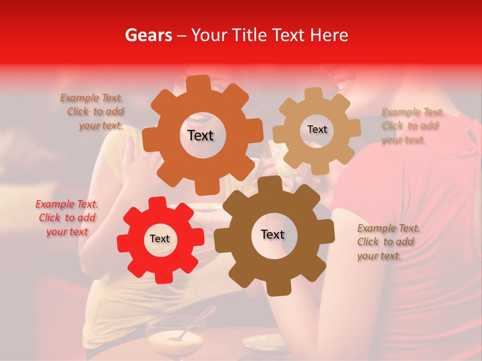 Two Women Having A Conversation In A Restaurant PowerPoint Template