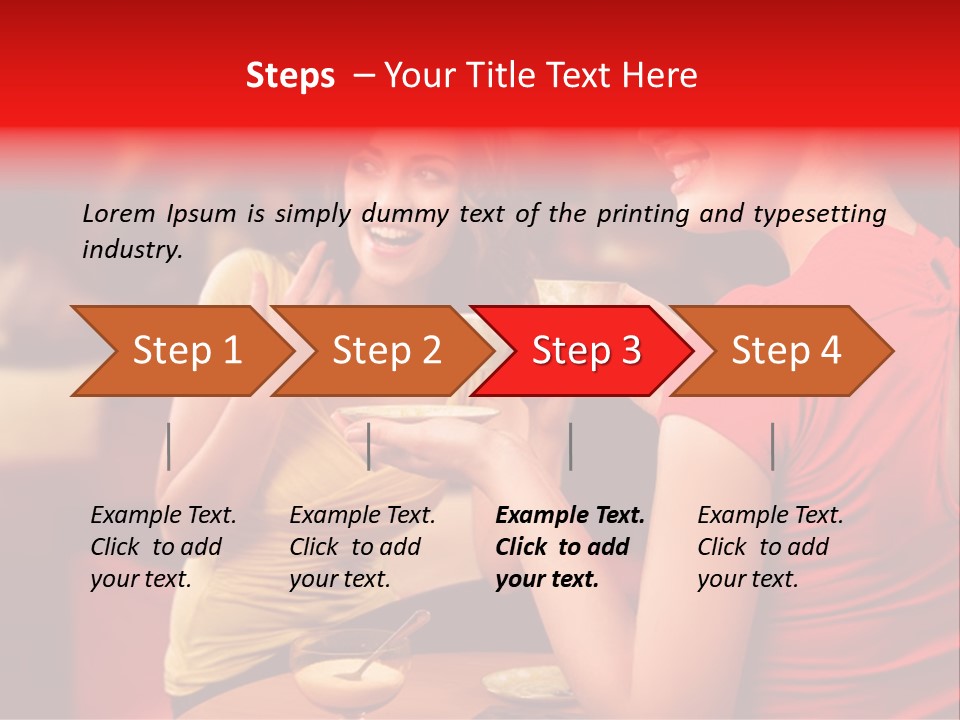 Two Women Having A Conversation In A Restaurant PowerPoint Template