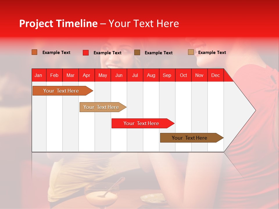 Two Women Having A Conversation In A Restaurant PowerPoint Template