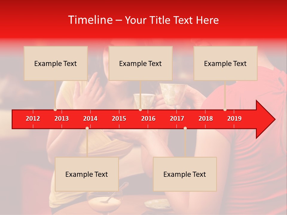 Two Women Having A Conversation In A Restaurant PowerPoint Template