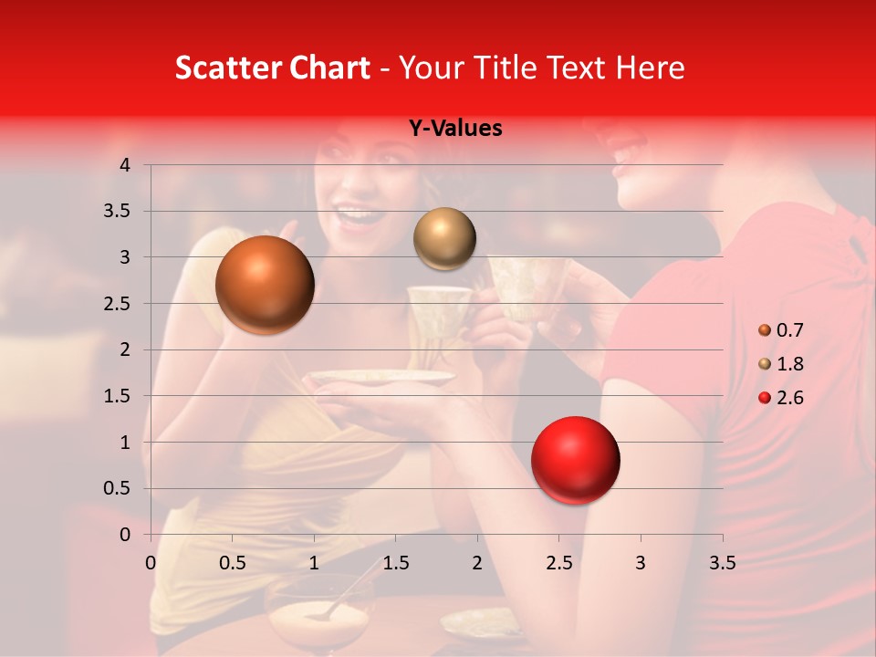 Two Women Having A Conversation In A Restaurant PowerPoint Template