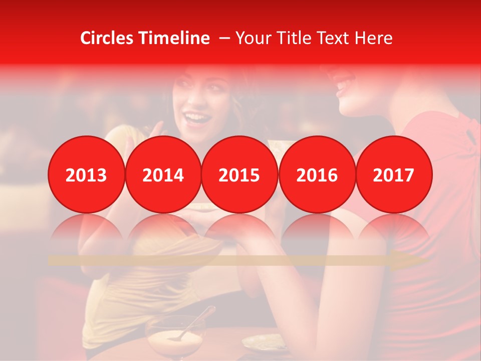 Two Women Having A Conversation In A Restaurant PowerPoint Template