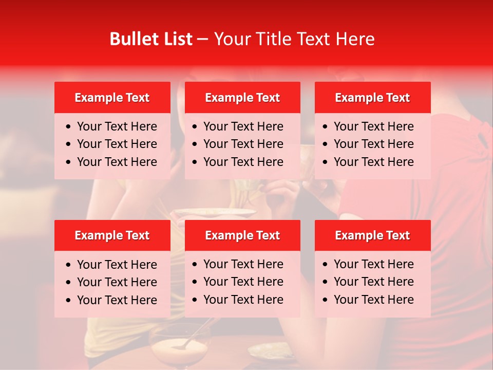 Two Women Having A Conversation In A Restaurant PowerPoint Template