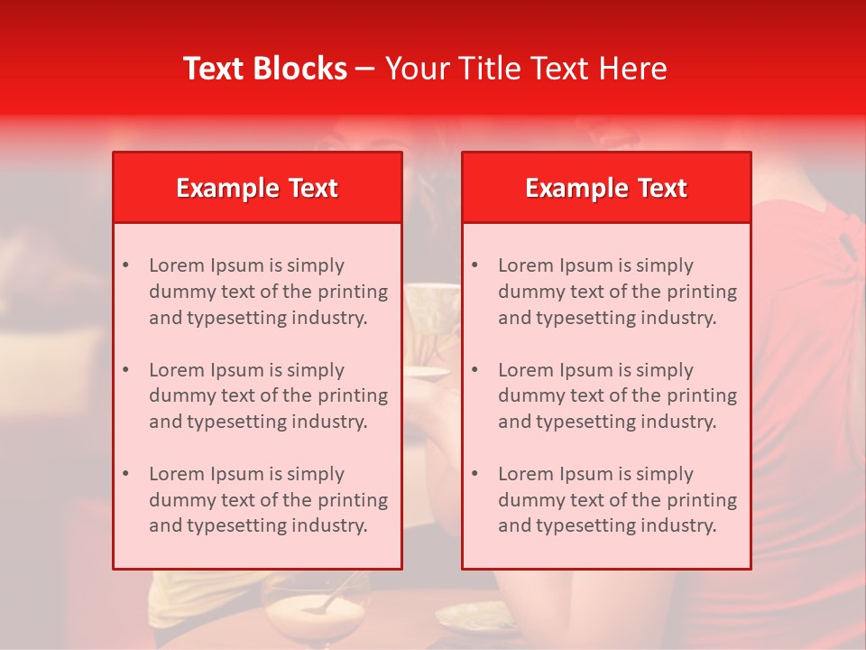 Two Women Having A Conversation In A Restaurant PowerPoint Template