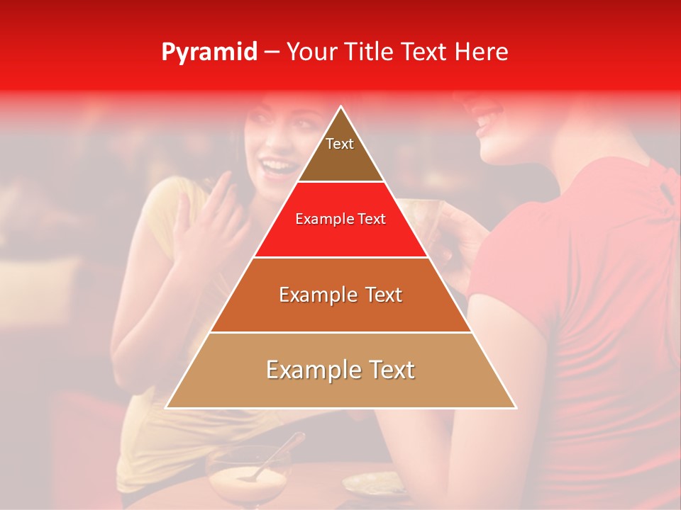 Two Women Having A Conversation In A Restaurant PowerPoint Template