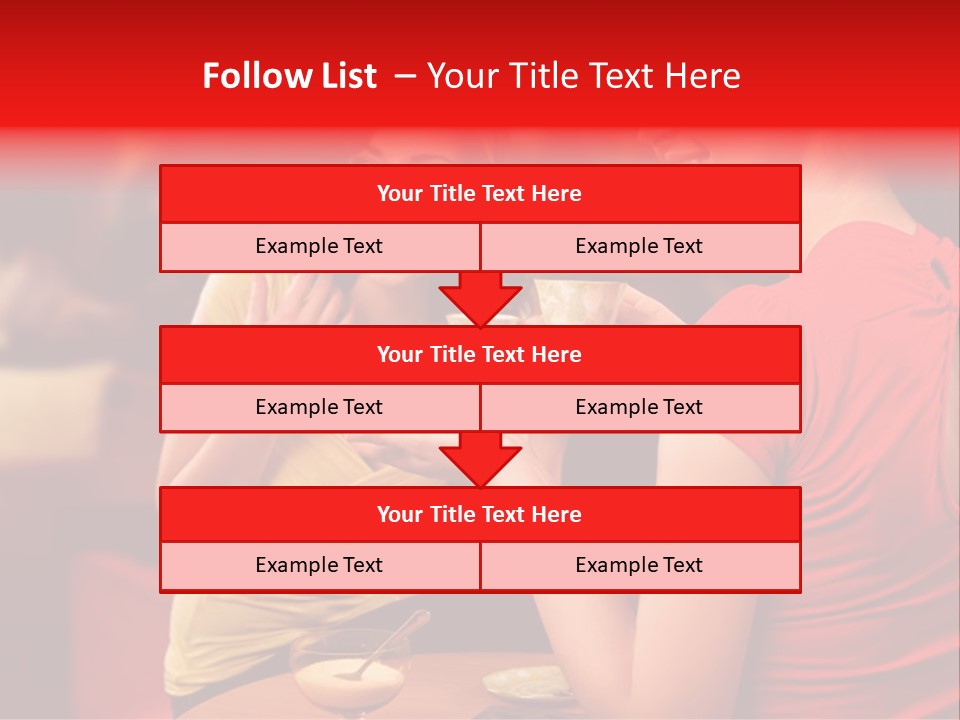 Two Women Having A Conversation In A Restaurant PowerPoint Template