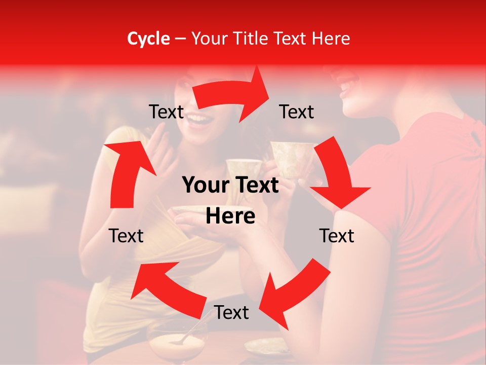 Two Women Having A Conversation In A Restaurant PowerPoint Template