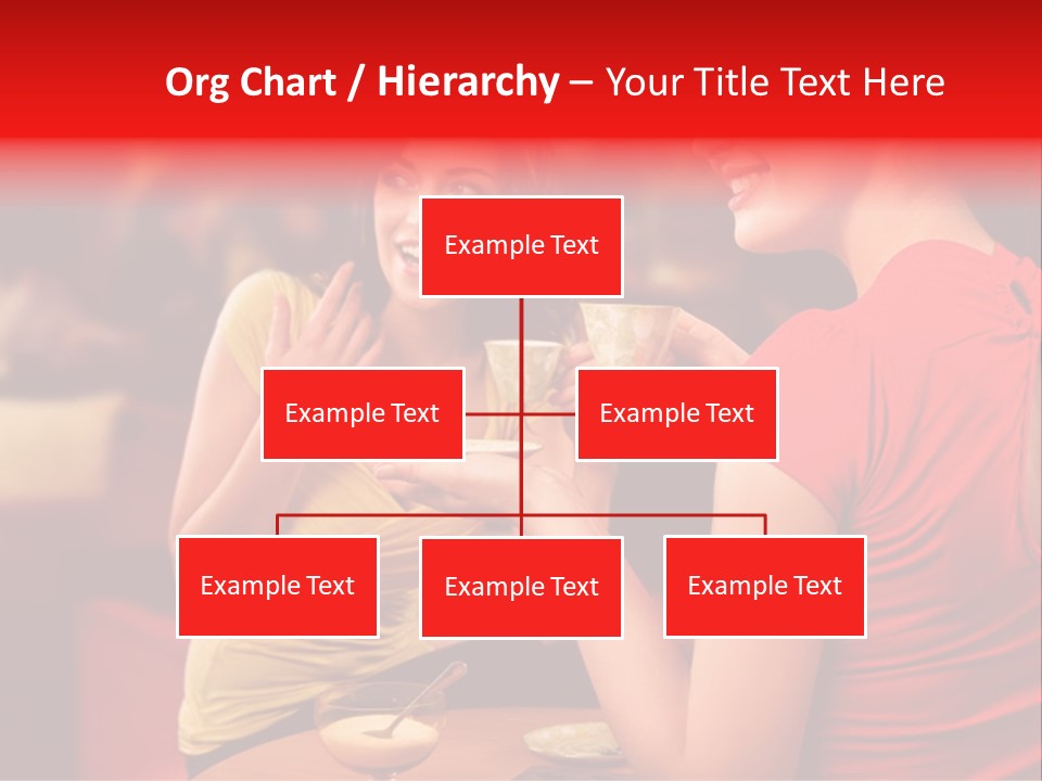 Two Women Having A Conversation In A Restaurant PowerPoint Template
