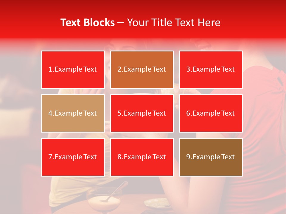 Two Women Having A Conversation In A Restaurant PowerPoint Template