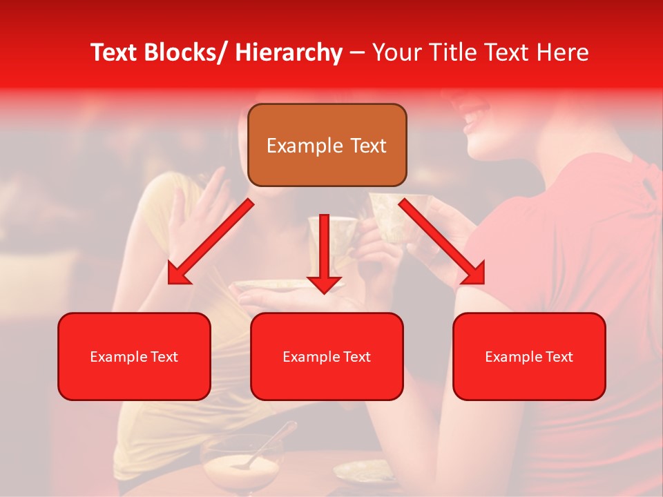 Two Women Having A Conversation In A Restaurant PowerPoint Template