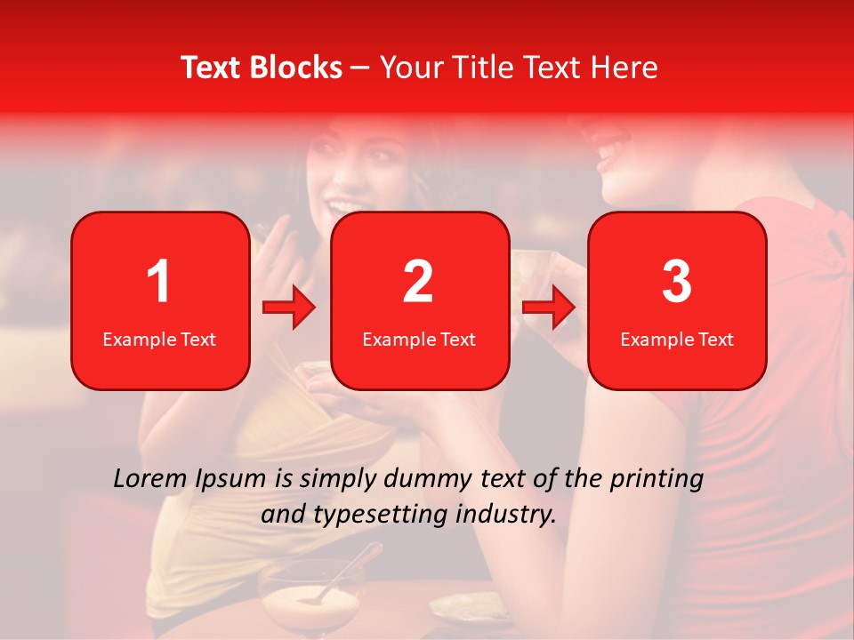 Two Women Having A Conversation In A Restaurant PowerPoint Template