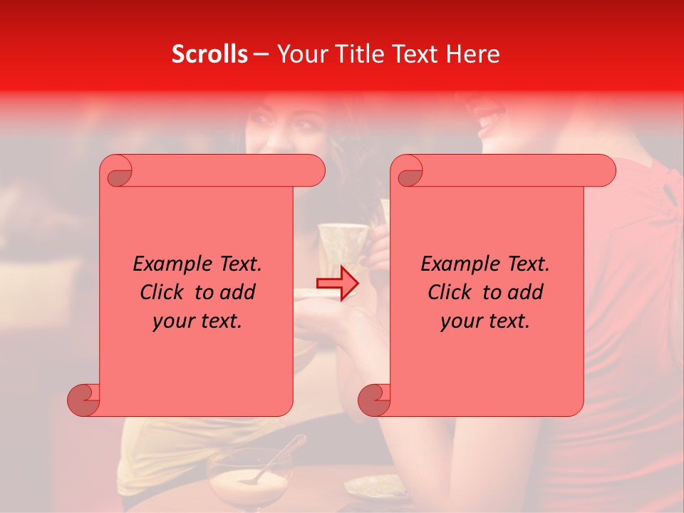Two Women Having A Conversation In A Restaurant PowerPoint Template