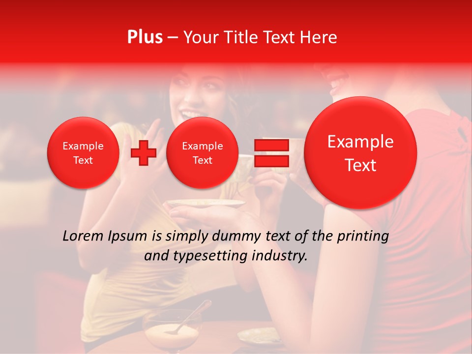Two Women Having A Conversation In A Restaurant PowerPoint Template