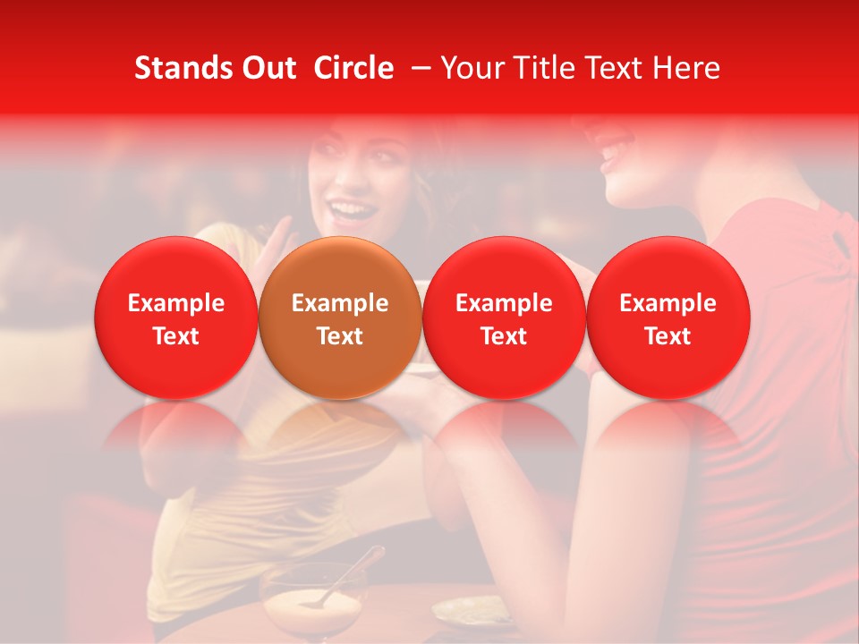 Two Women Having A Conversation In A Restaurant PowerPoint Template