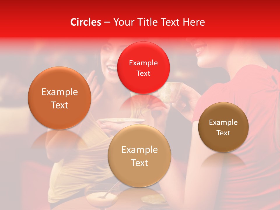 Two Women Having A Conversation In A Restaurant PowerPoint Template