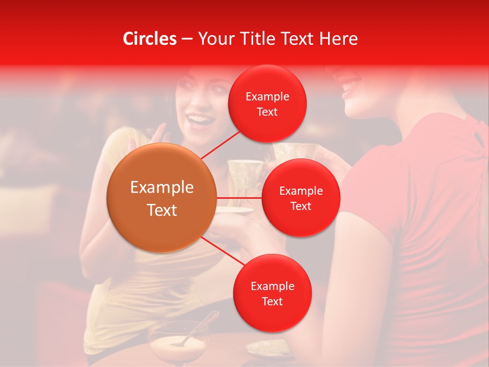 Two Women Having A Conversation In A Restaurant PowerPoint Template