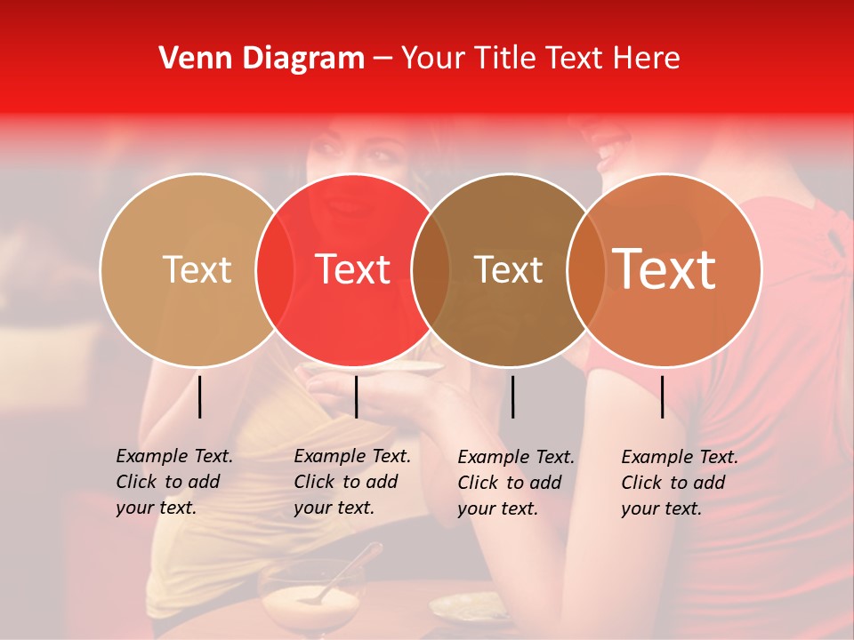 Two Women Having A Conversation In A Restaurant PowerPoint Template