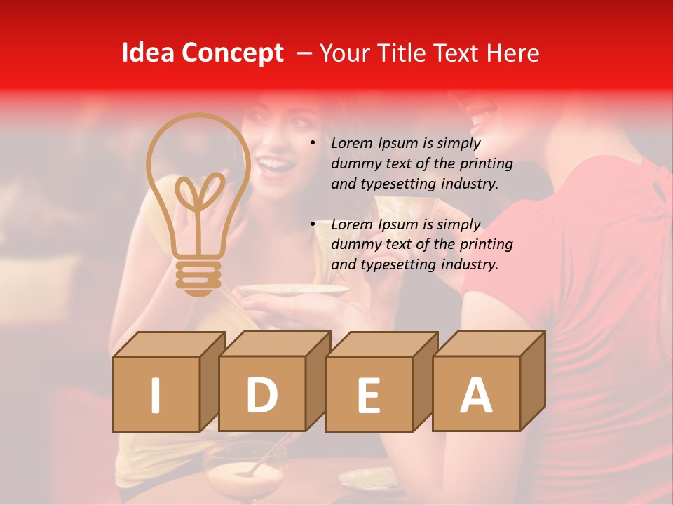 Two Women Having A Conversation In A Restaurant PowerPoint Template