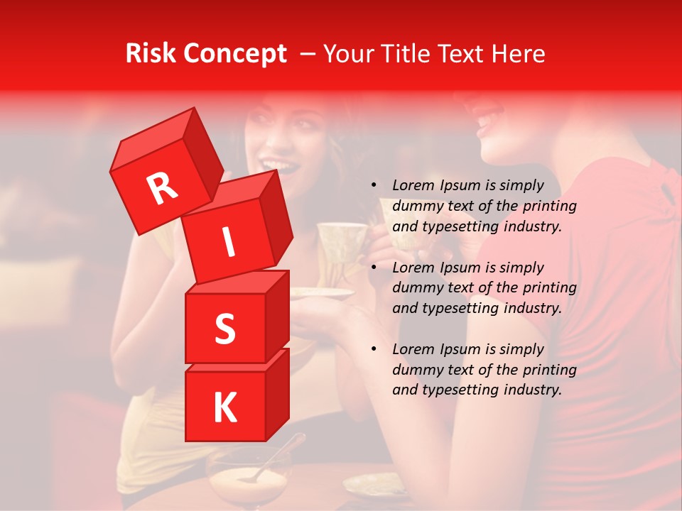 Two Women Having A Conversation In A Restaurant PowerPoint Template