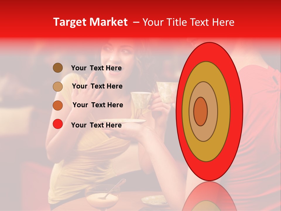 Two Women Having A Conversation In A Restaurant PowerPoint Template