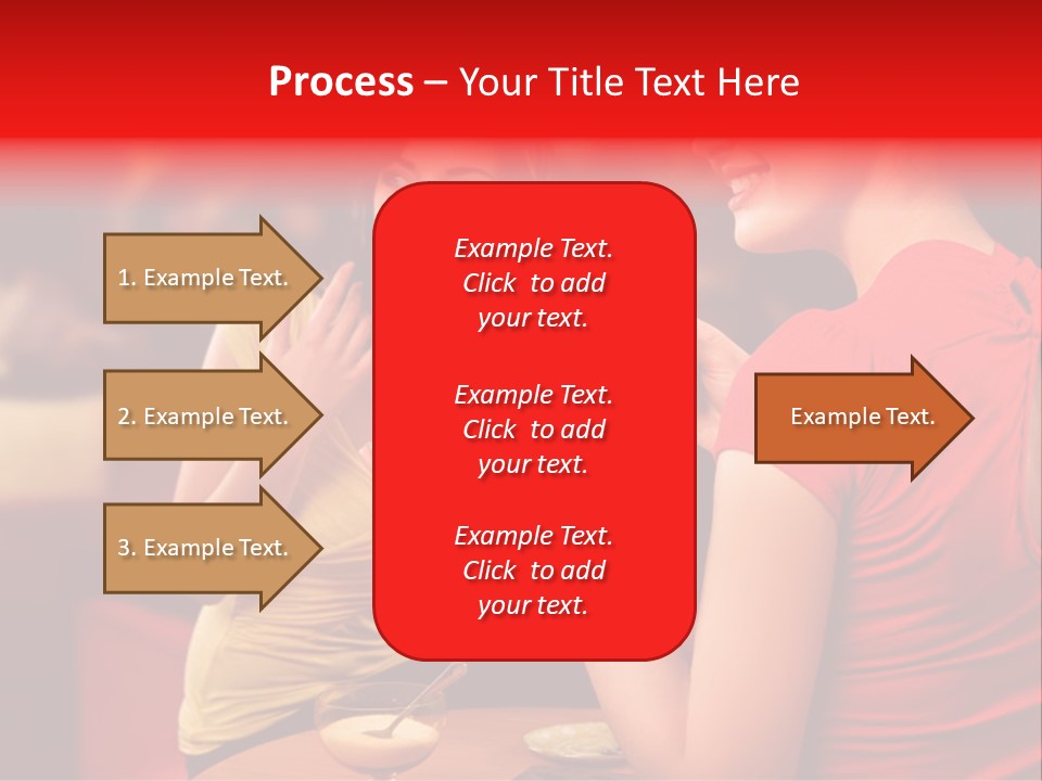 Two Women Having A Conversation In A Restaurant PowerPoint Template