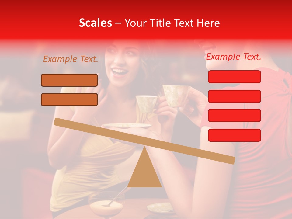 Two Women Having A Conversation In A Restaurant PowerPoint Template