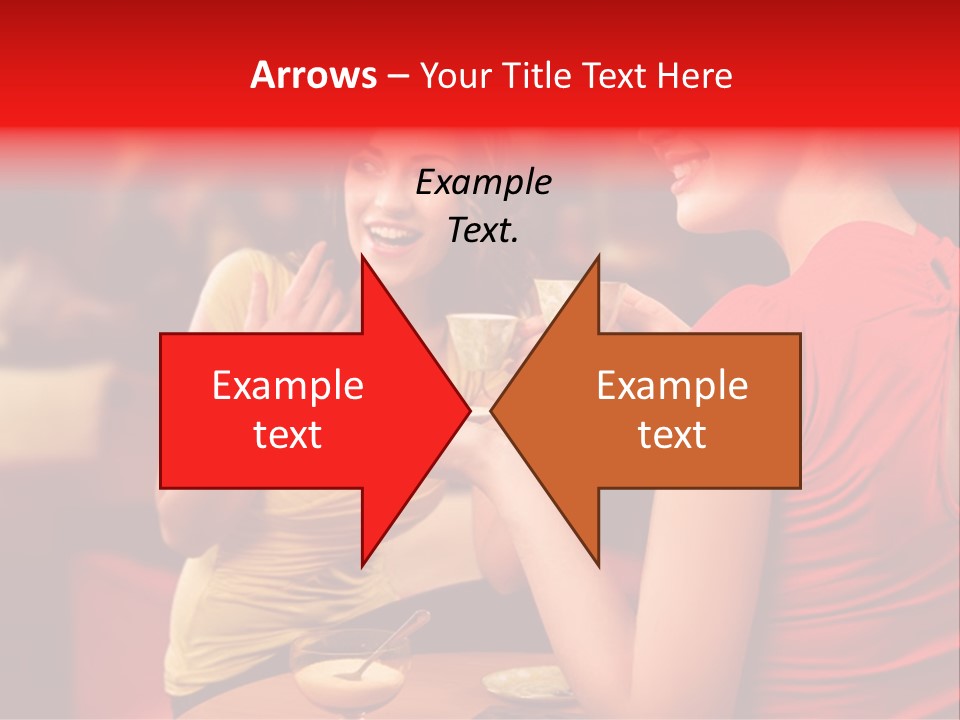 Two Women Having A Conversation In A Restaurant PowerPoint Template