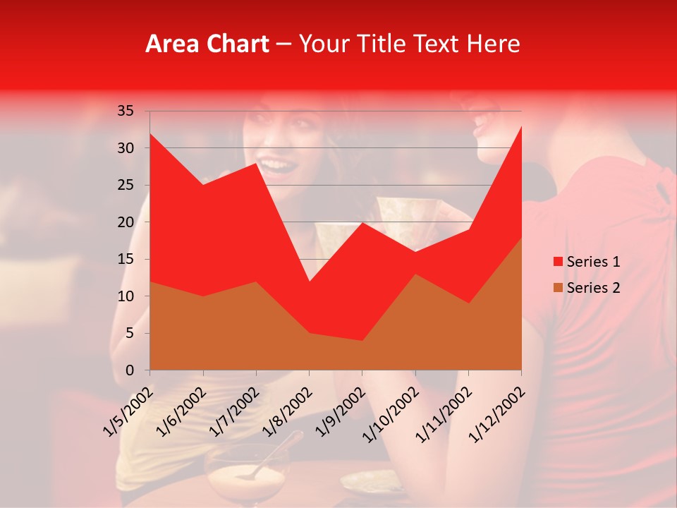 Two Women Having A Conversation In A Restaurant PowerPoint Template