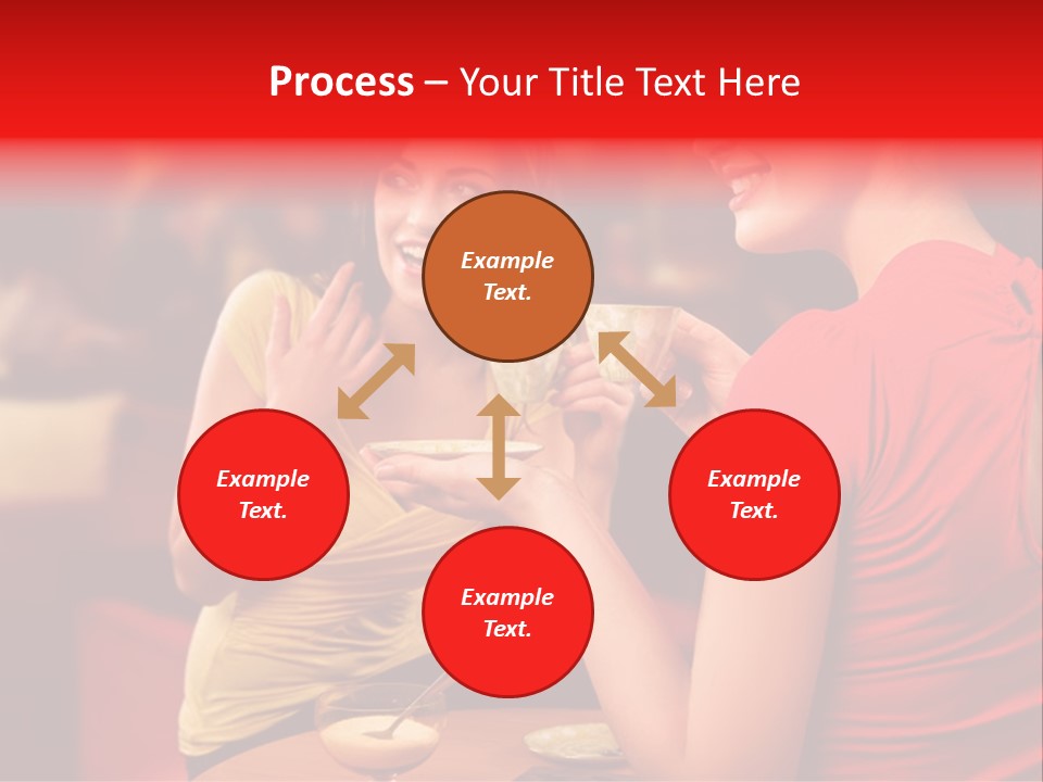 Two Women Having A Conversation In A Restaurant PowerPoint Template