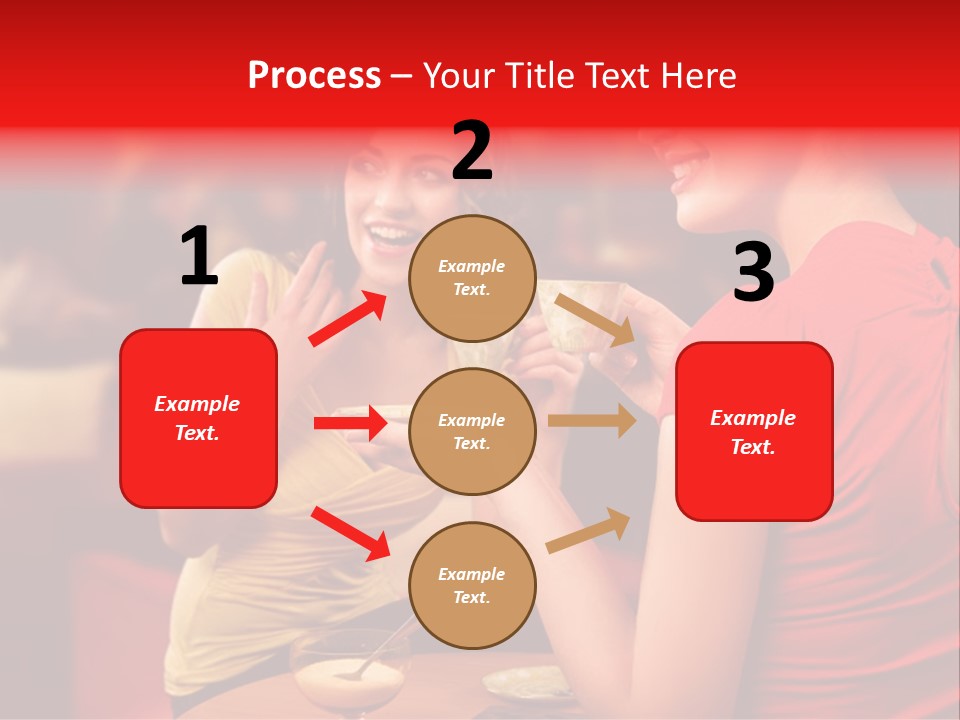 Two Women Having A Conversation In A Restaurant PowerPoint Template