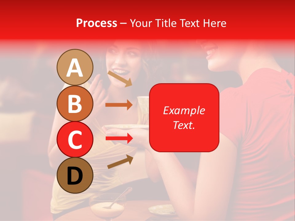 Two Women Having A Conversation In A Restaurant PowerPoint Template