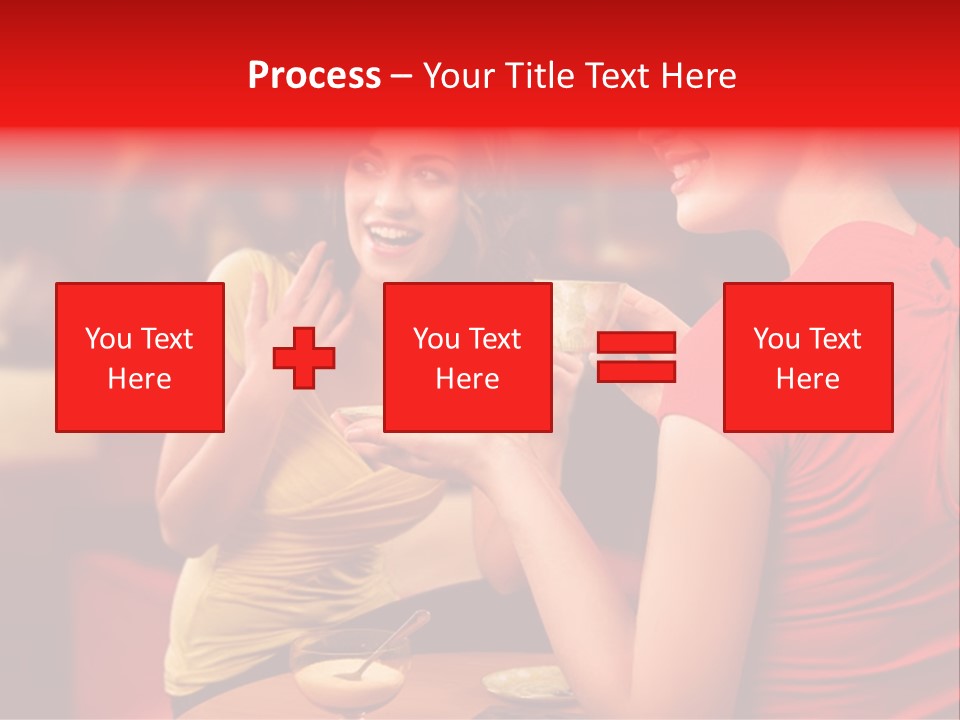 Two Women Having A Conversation In A Restaurant PowerPoint Template