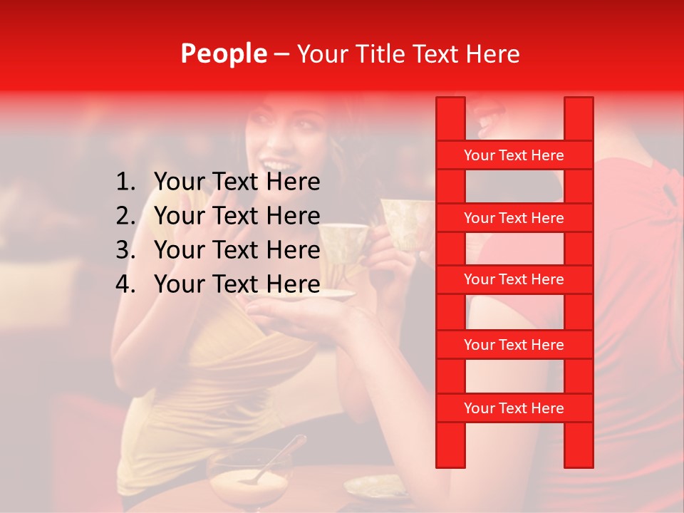 Two Women Having A Conversation In A Restaurant PowerPoint Template