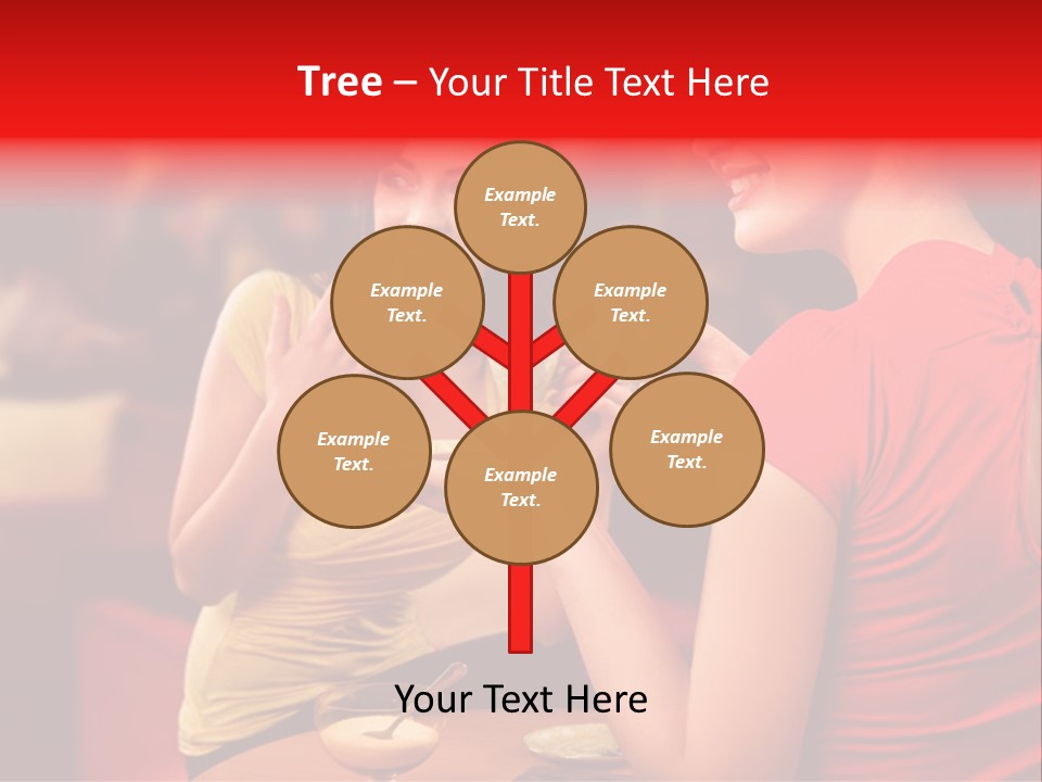 Two Women Having A Conversation In A Restaurant PowerPoint Template