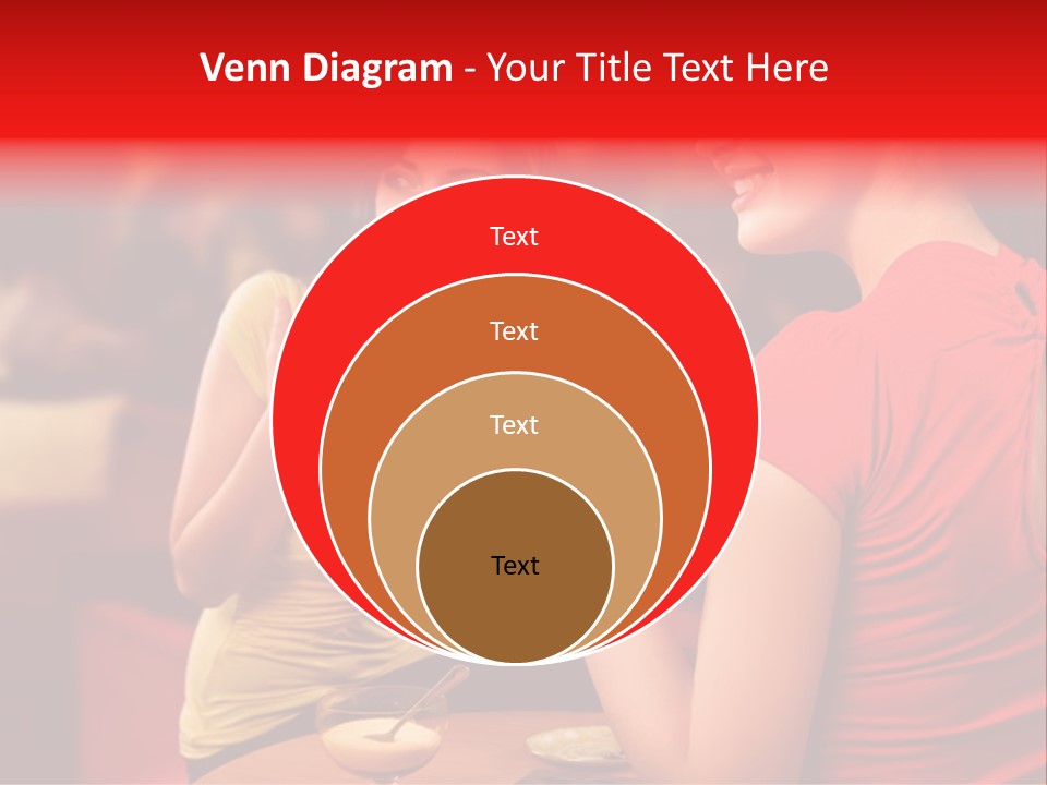 Two Women Having A Conversation In A Restaurant PowerPoint Template