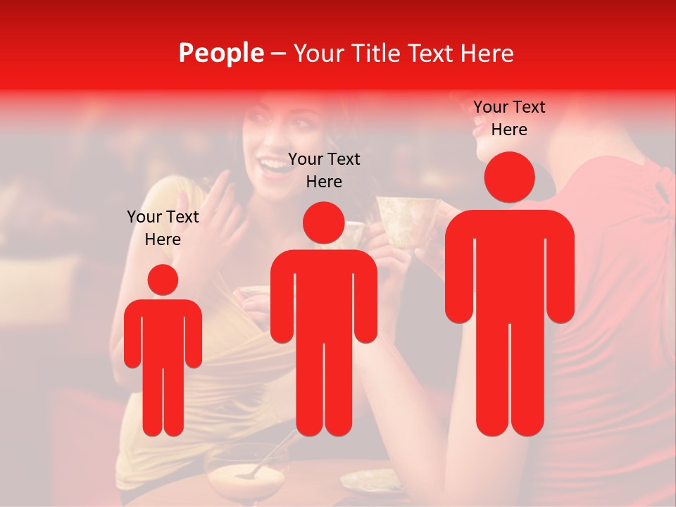 Two Women Having A Conversation In A Restaurant PowerPoint Template