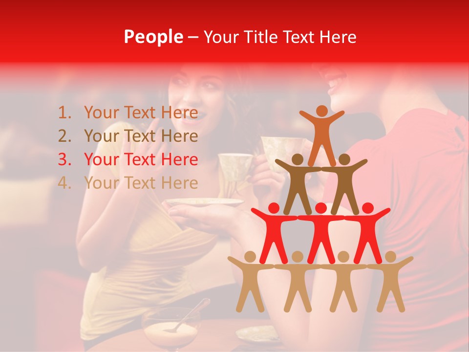 Two Women Having A Conversation In A Restaurant PowerPoint Template