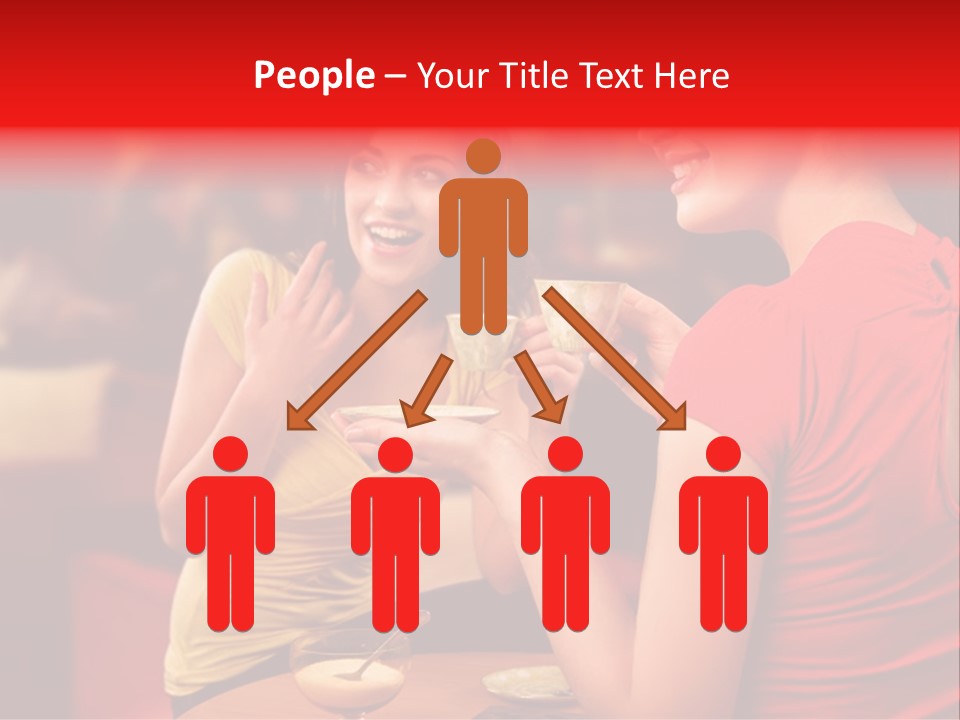 Two Women Having A Conversation In A Restaurant PowerPoint Template