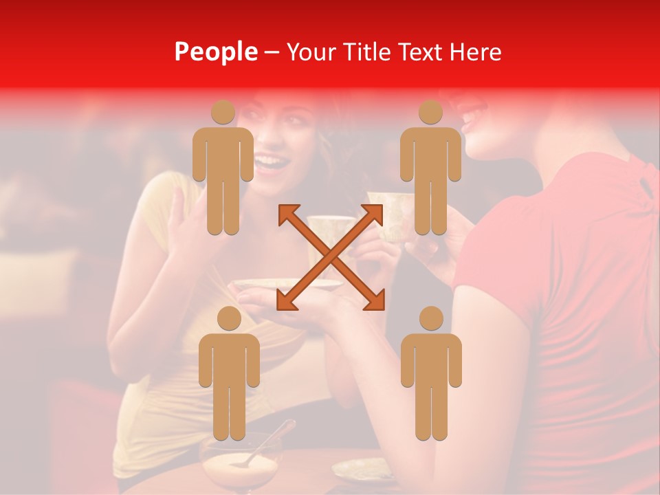 Two Women Having A Conversation In A Restaurant PowerPoint Template