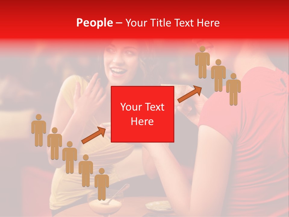 Two Women Having A Conversation In A Restaurant PowerPoint Template