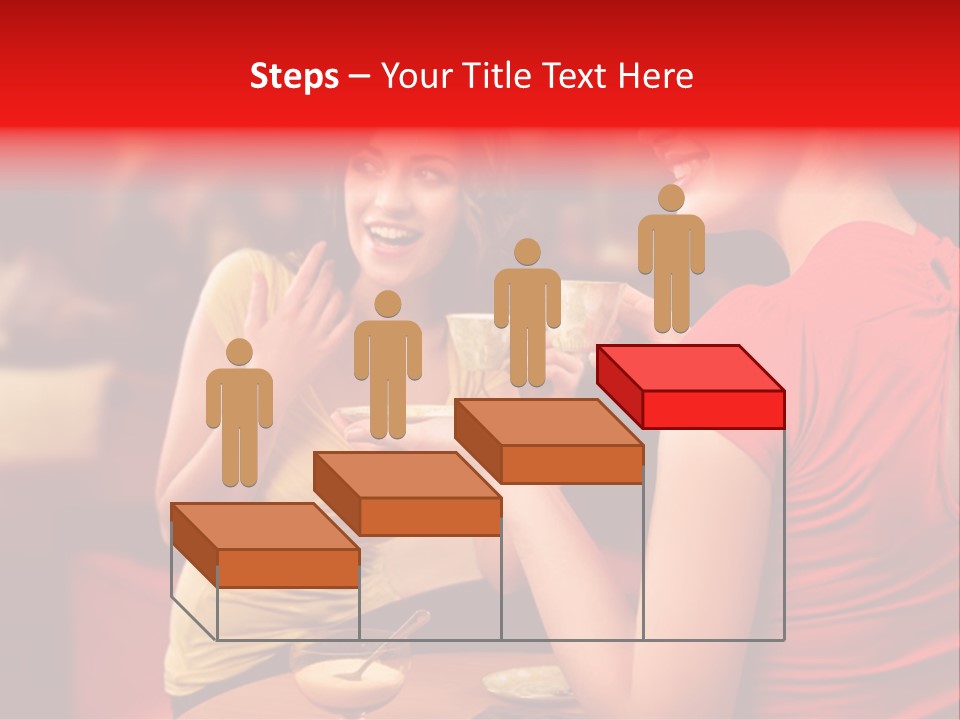 Two Women Having A Conversation In A Restaurant PowerPoint Template